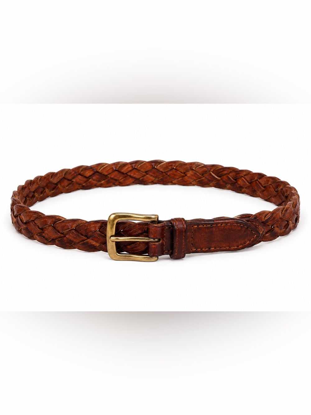 Vintage Men S Braided Leather Belt Brown Western Ranch Brass Cowboy BOHO Unisex